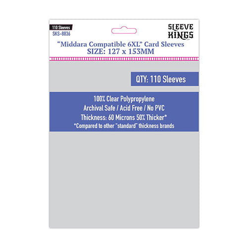Sleeve Kings Board Game Sleeves Middara Compatible 6XL 127mm x 153mm 110ct