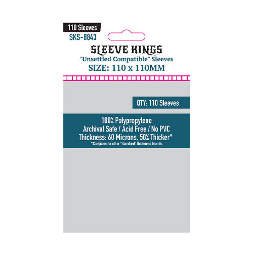 Sleeve Kings Board Game Sleeves "Unsettled Compatible" Sleeves (110mm x 110mm) (110 Sleeves per Pack)