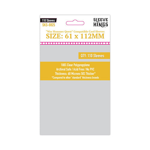 Sleeve Kings Board Game Sleeves Warhammer Quest Compatible 75mm x110mm 110ct