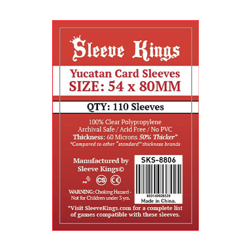 Sleeve Kings Board Game Sleeves Yucatan 54mm x 80mm 110ct