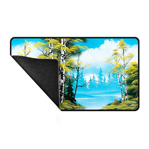 ULTRA PRO Bob Ross Lakeside Path Black Stitched Playmat