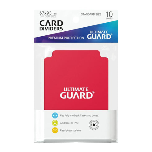 Ultimate Guard Card Dividers Standard Size Red 10ct