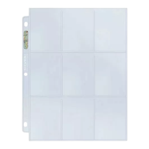 Ultra Pro: 9-Pocket Silver Series Page for Standard Size Cards - AMZ Bundle 25-count pack