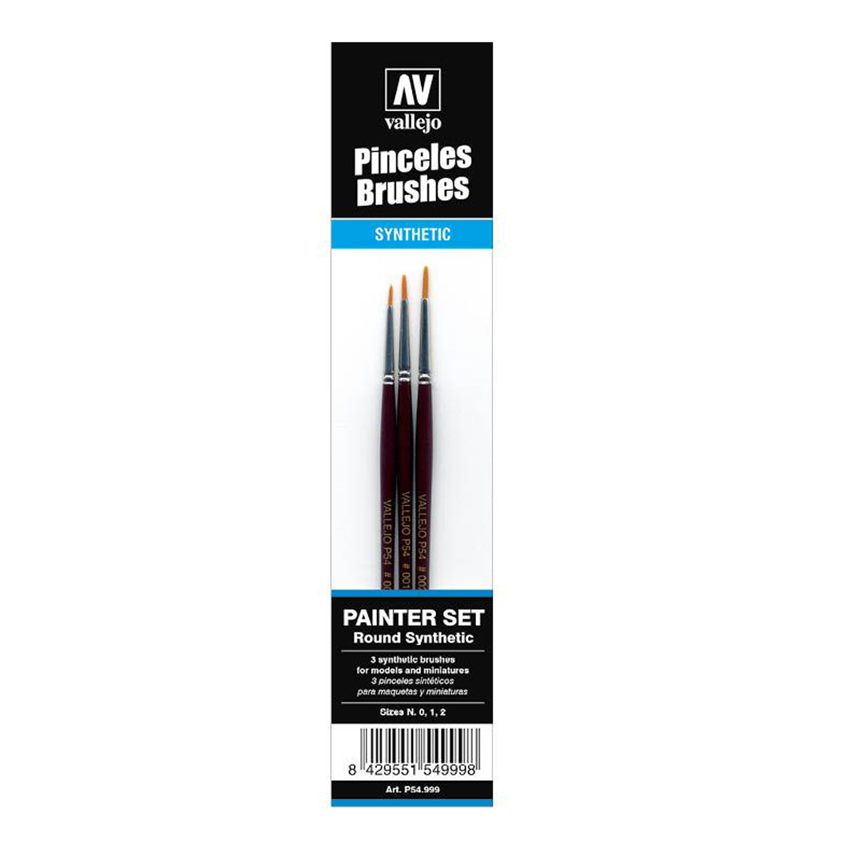 Vallejo Brushes - Detail - Design Set - Synthetic fibers (Sizes 0; 1 & 2)