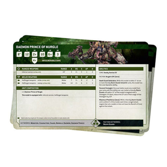 Warhammer 40K Death Guard Datasheet Cards