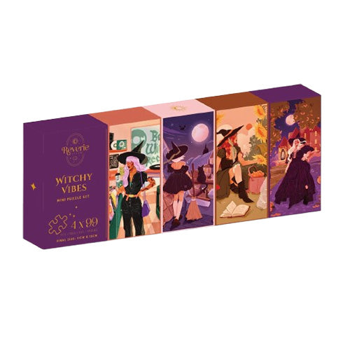 Witchy Vibes 4 x 99 Piece Mini Puzzle Set