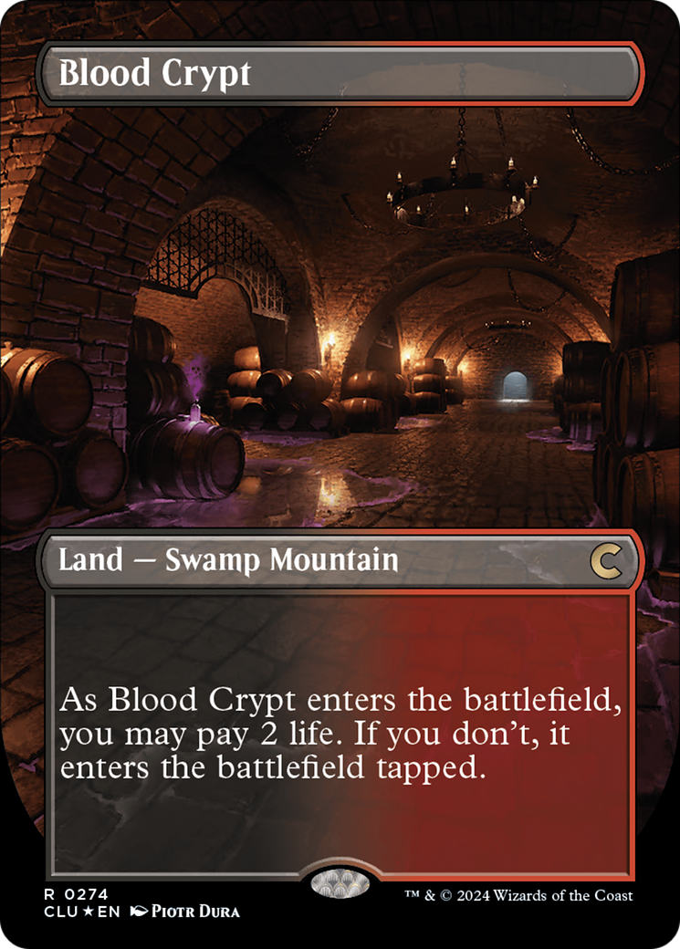FOIL Blood Crypt (Borderless) (CLU-274) - Ravnica: Clue Edition - Magic The Gathering