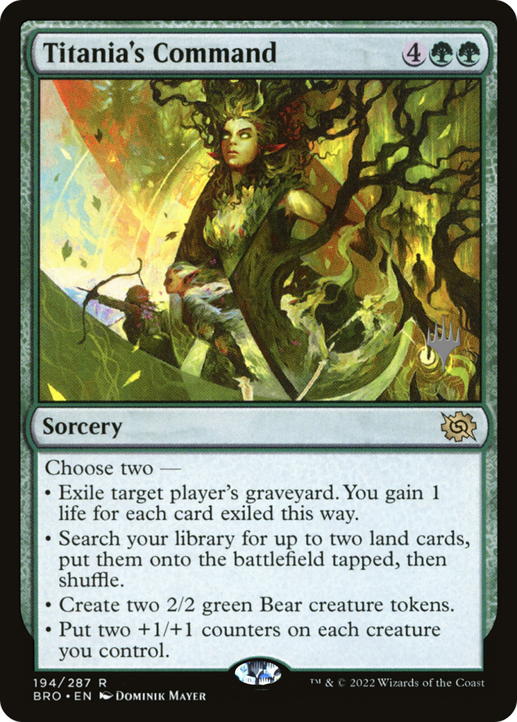 FOIL Titania's Command (PPBRO-194P) - The Brothers' War Promos - Magic The Gathering