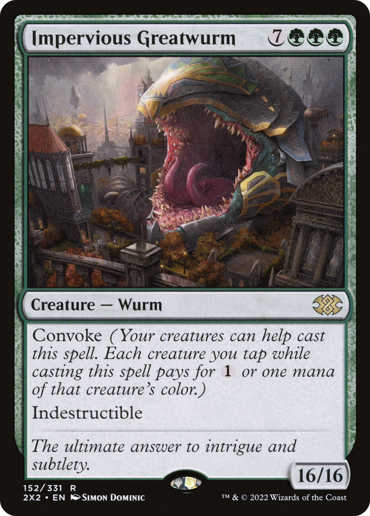 FOIL Impervious Greatwurm (2X2-152) - Double Masters 2022 - Magic The Gathering