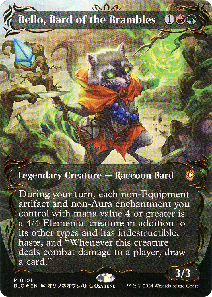 FOIL Bello, Bard of the Brambles (BLC-101) - Bloomburrow Commander - Magic The Gathering