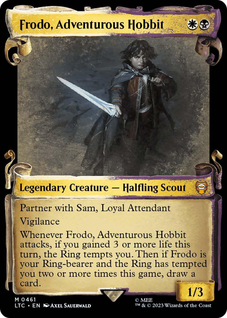Frodo, Adventurous Hobbit (Showcase Scrolls) (LTC-461) - Tales of Middle-earth Commander - Magic The Gathering