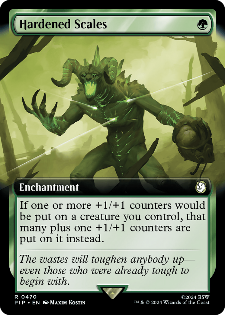 FOIL Hardened Scales (Extended Art) (PIP-470) - Fallout - Magic The Gathering