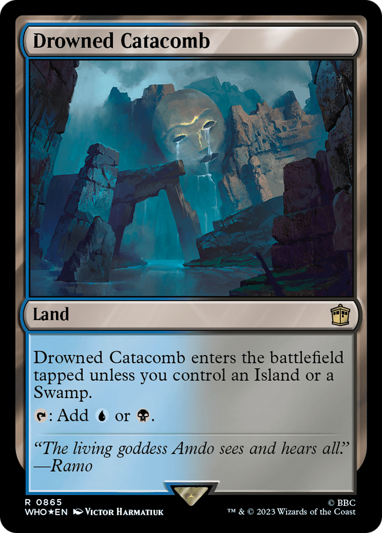 FOIL Drowned Catacomb (Surge Foil) (WHO-865) - Doctor Who - Magic The Gathering