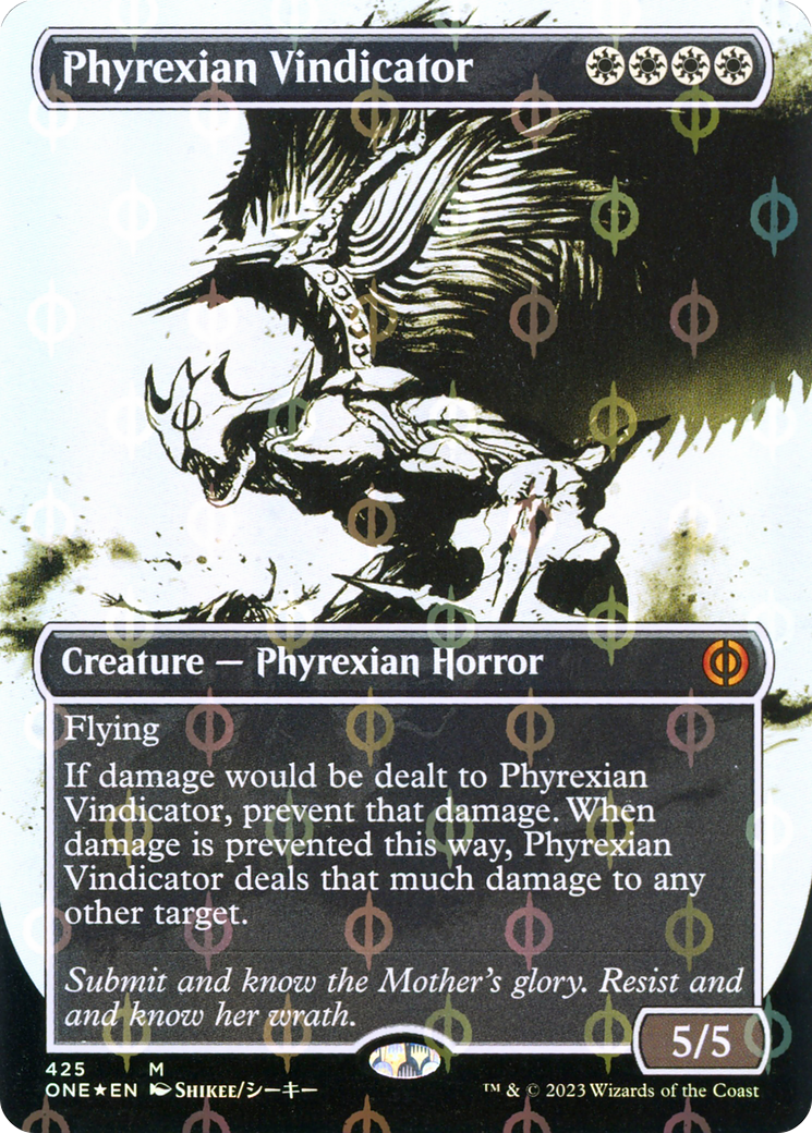 FOIL Phyrexian Vindicator (Showcase) (Step-and-Compleat Foil) (ONE-425) - Phyrexia: All Will Be One - Magic The Gathering