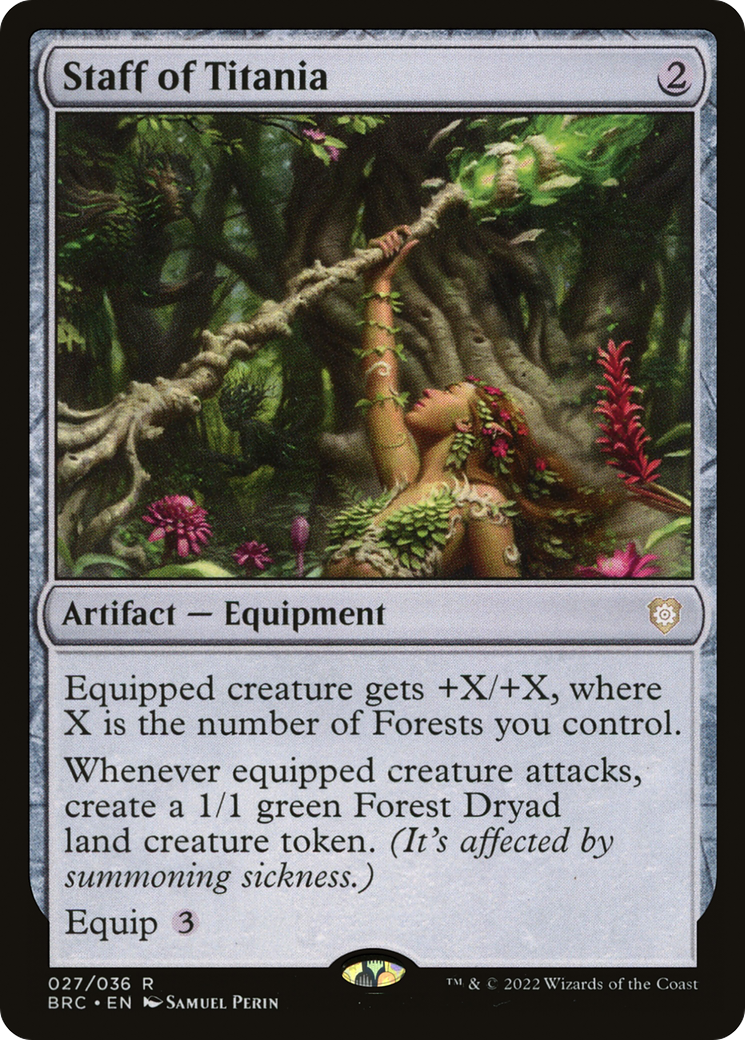 Staff of Titania (BRC-027) - The Brothers' War Commander - Magic The Gathering