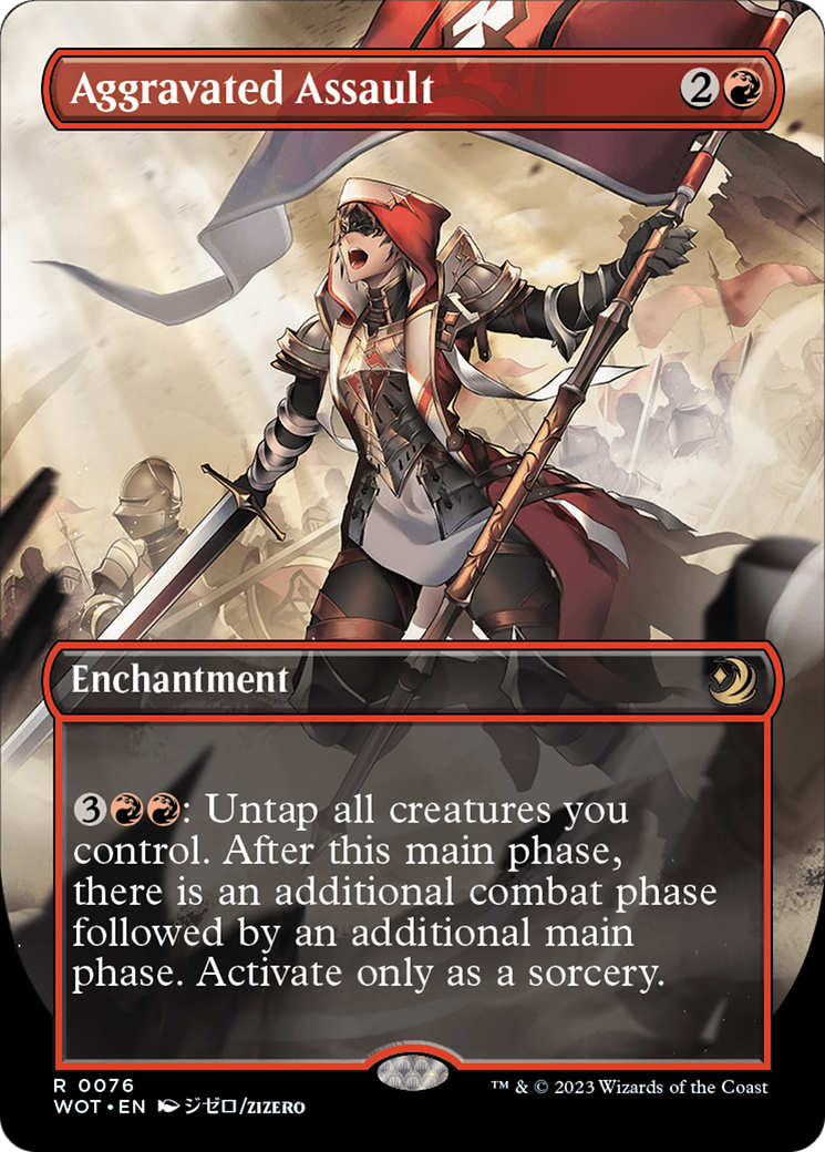 Aggravated Assault (Anime Borderless) (WOT-076) - Wilds of Eldraine: Enchanting Tales (Borderless) - Magic The Gathering