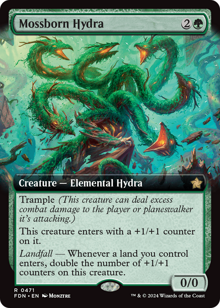FOIL Mossborn Hydra (FDN-471) - Foundations - Magic The Gathering