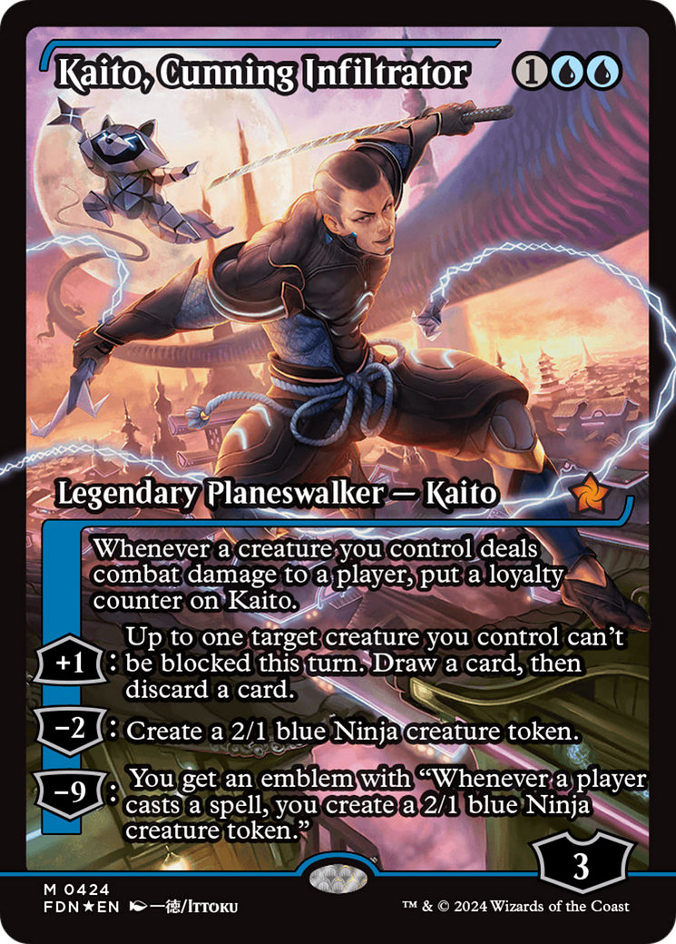 FOIL Kaito, Cunning Infiltrator (FDN-424) - Foundations - Magic The Gathering