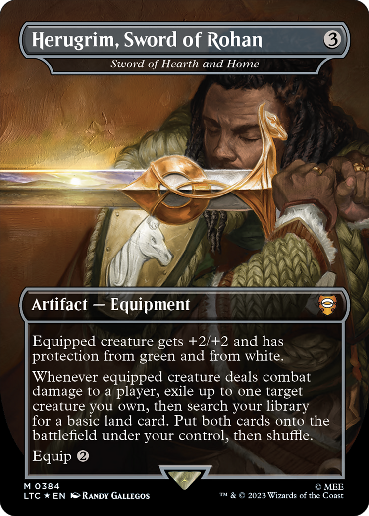 FOIL Herugrim, Sword of Rohan - Sword of Hearth and Home (Surge Foil) (LTC-384) - Tales of Middle-earth Commander - Magic The Gathering