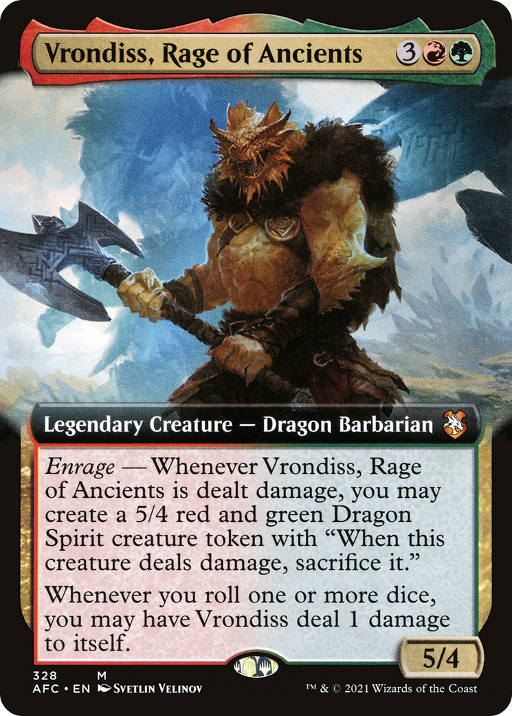 Vrondiss, Rage of Ancients (Extended Art) (AFC-328) - Forgotten Realms Commander - Magic The Gathering