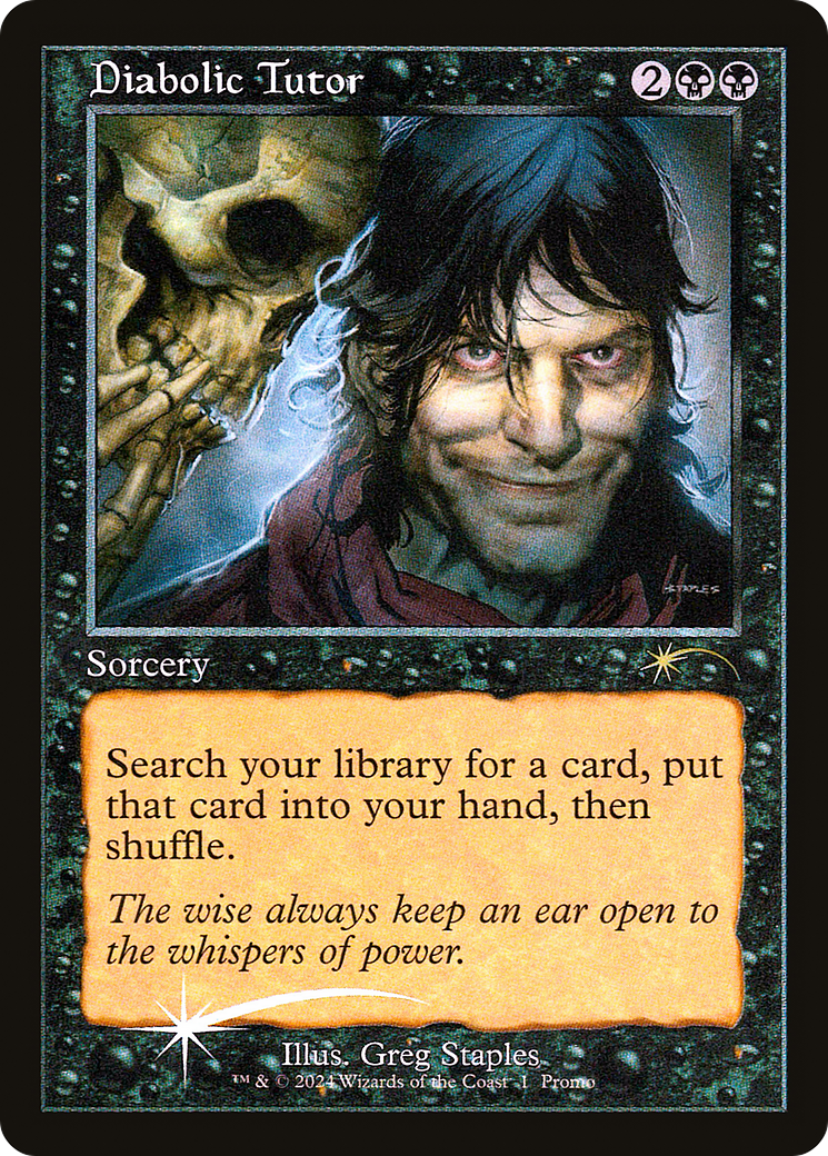 FOIL Diabolic Tutor (WPN-) - Wizards Play Network 2024 - Magic The Gathering