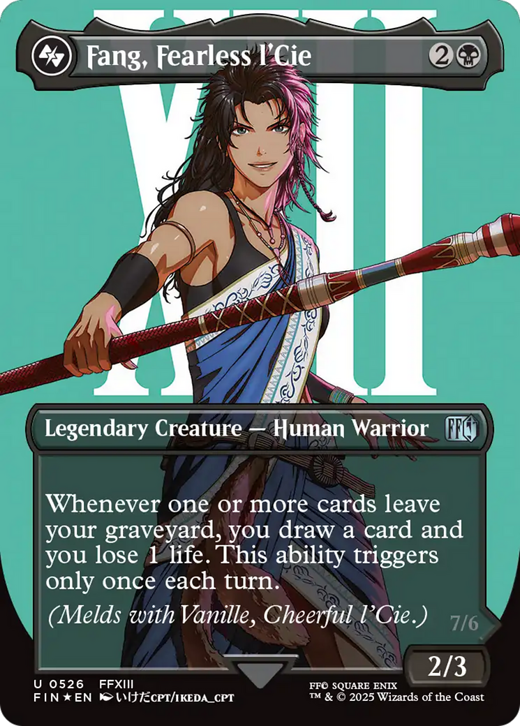 FOIL Fang, Fearless l'Cie (Borderless) (Surge Foil) (FIN-526) - FINAL FANTASY - Magic The Gathering