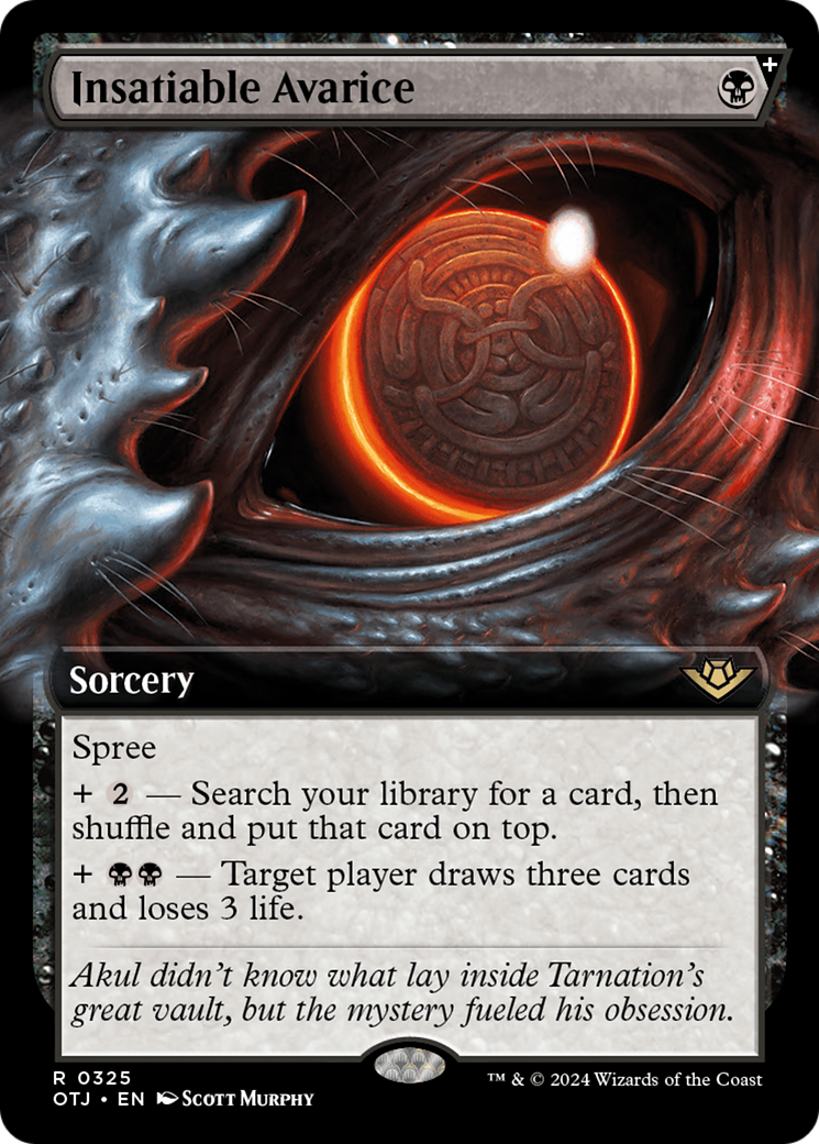 FOIL Insatiable Avarice (Extended Art) (OTJ-325) - Outlaws of Thunder Junction - Magic The Gathering