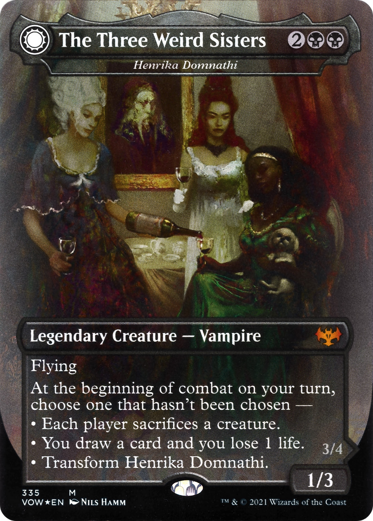 FOIL The Three Weird Sisters - Henrika Domnathi (VOW-335) - Innistrad: Crimson Vow - Magic The Gathering