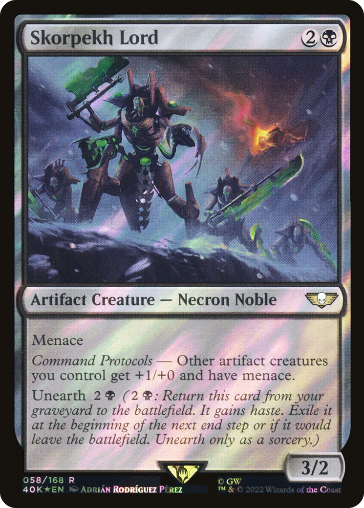 FOIL Skorpekh Lord (Surge Foil) (40K-058) - Warhammer 40,000 Commander - Magic The Gathering