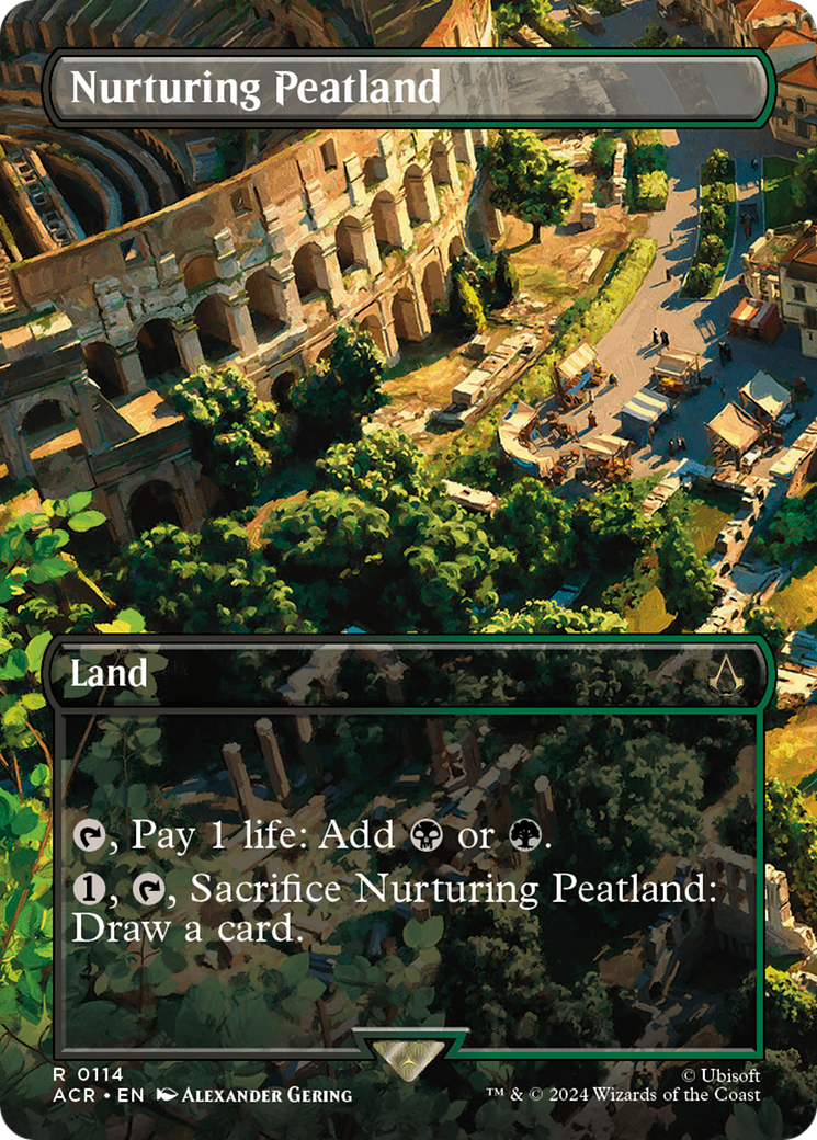 FOIL Nurturing Peatland (Borderless) (ACR-114) - Assassin's Creed - Magic The Gathering