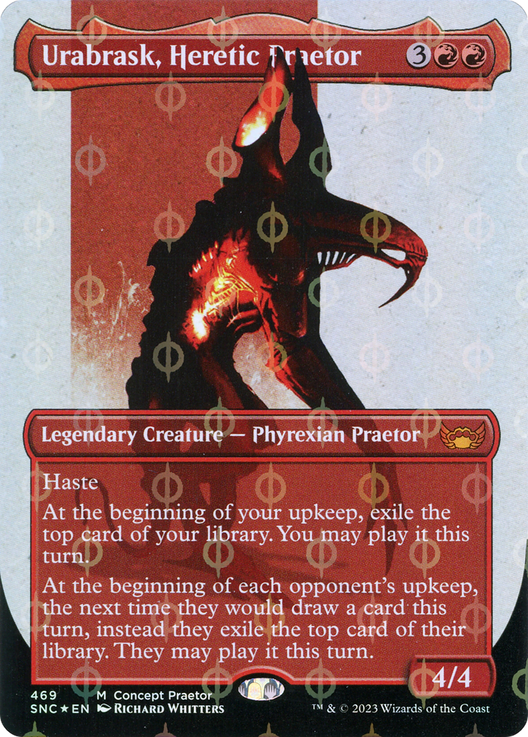 FOIL Urabrask, Heretic Praetor (Concept Praetor) (Step-And-Compleat Foil) (ONE-469) - Streets of New Capenna - Magic The Gathering