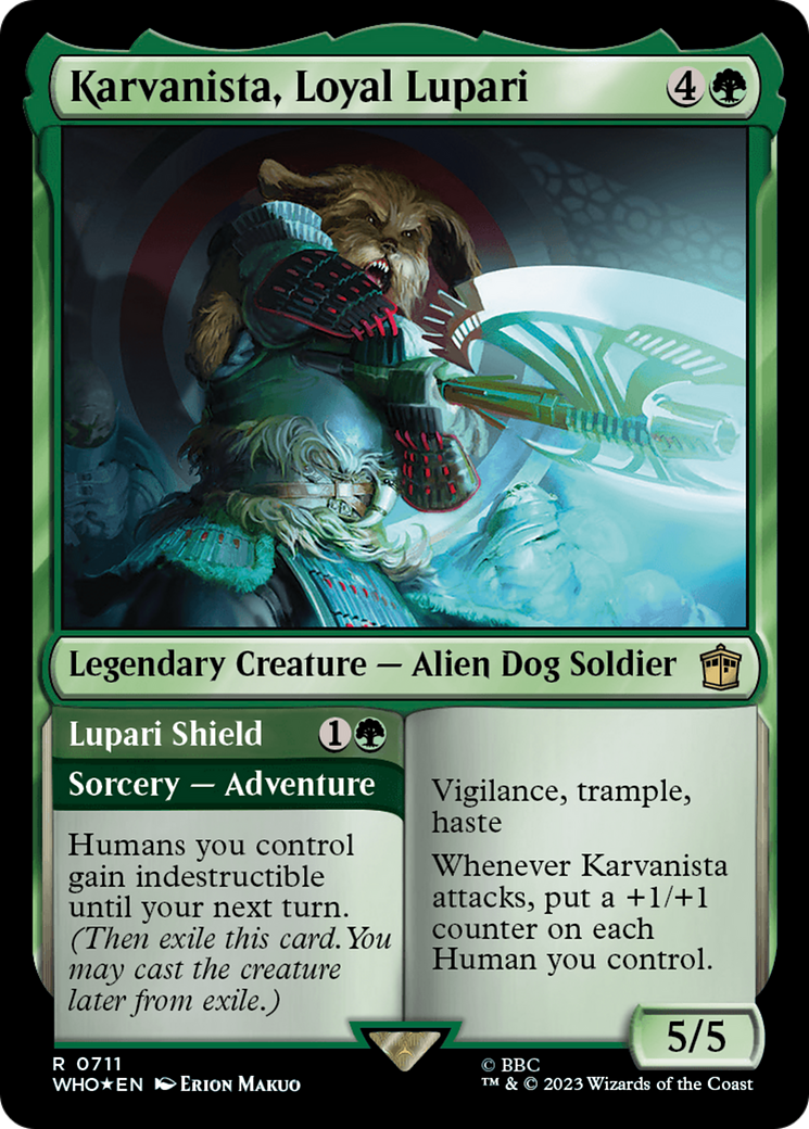 FOIL Karvanista, Loyal Lupari (Surge Foil) (WHO-711) - Doctor Who - Magic The Gathering