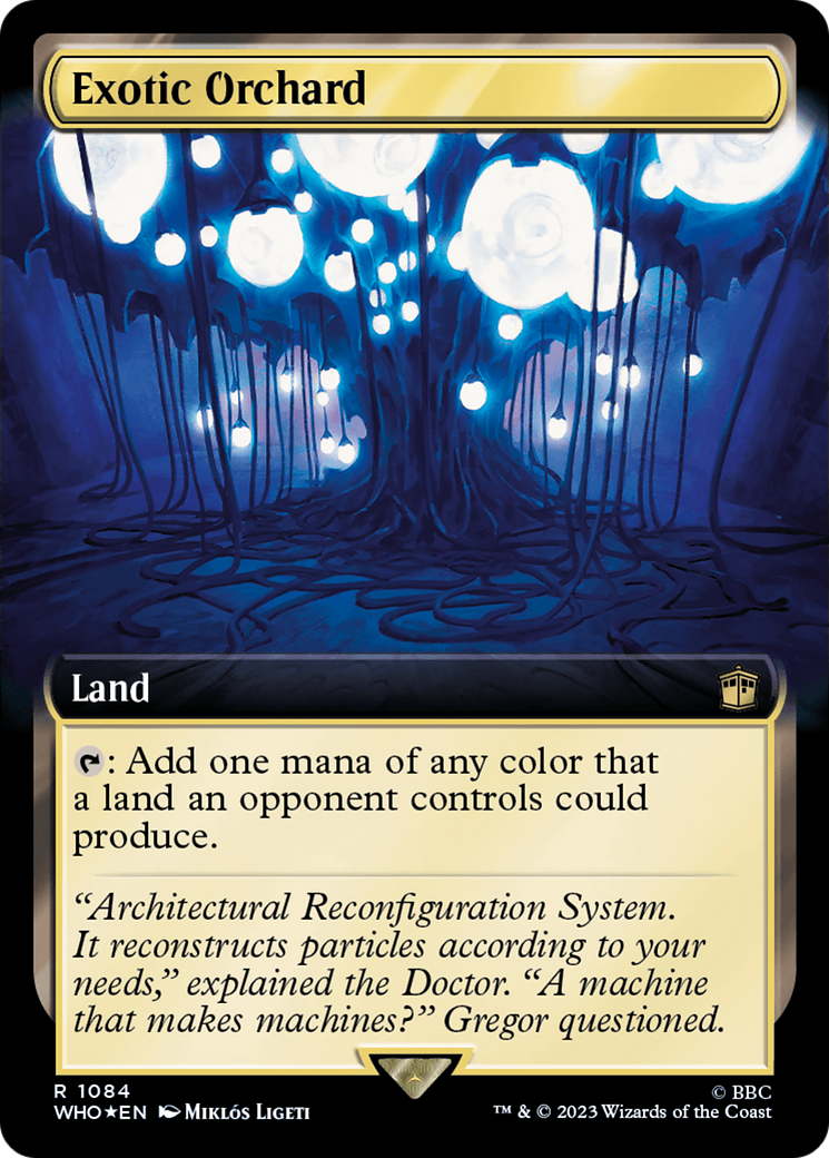 FOIL Exotic Orchard (Extended Art) (Surge Foil) (WHO-1084) - Doctor Who - Magic The Gathering