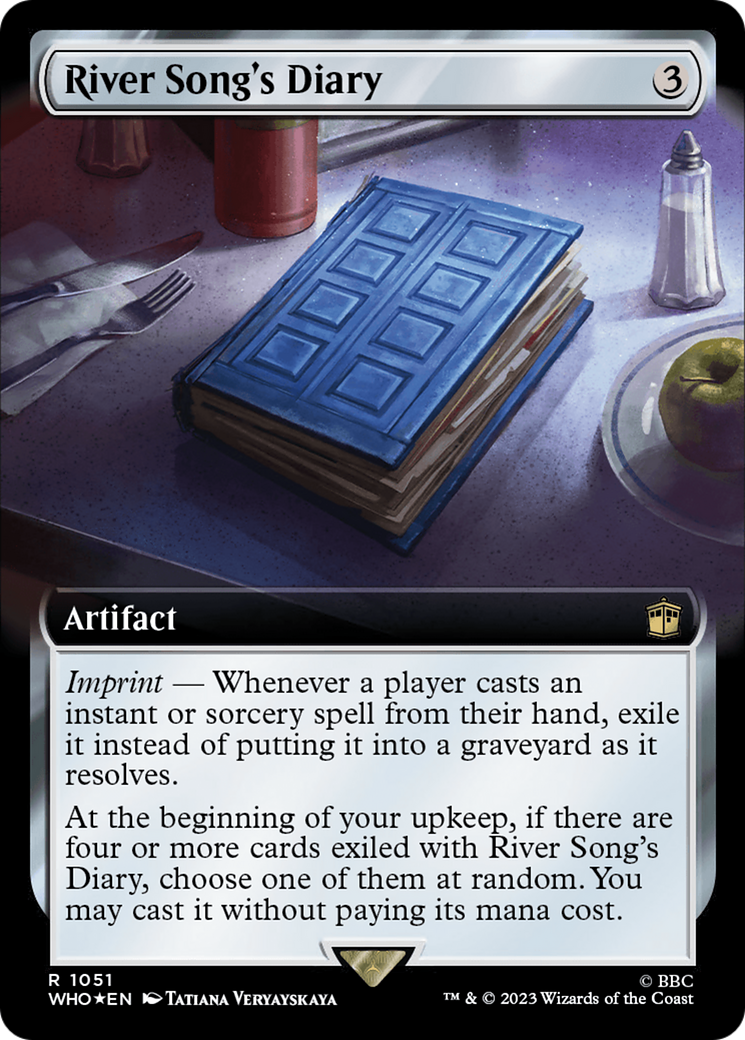 FOIL River Song's Diary (Extended Art) (Surge Foil) (WHO-1051) - Doctor Who - Magic The Gathering