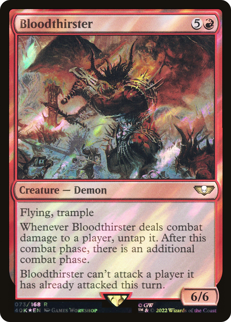FOIL Bloodthirster (Surge Foil) (40K-073) - Warhammer 40,000 Commander - Magic The Gathering