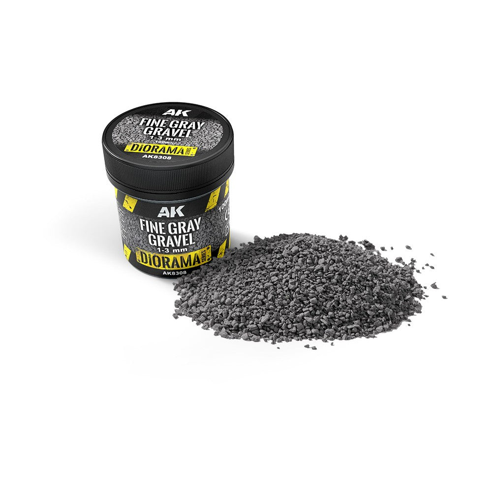 AK Interactive Dioramas - Fine Gray Gravel 1-3mm 100ml