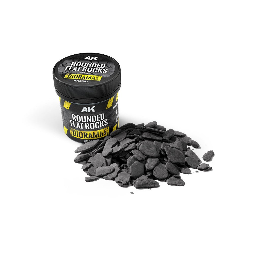AK Interactive Dioramas - Rounded Flat Rocks 100ml