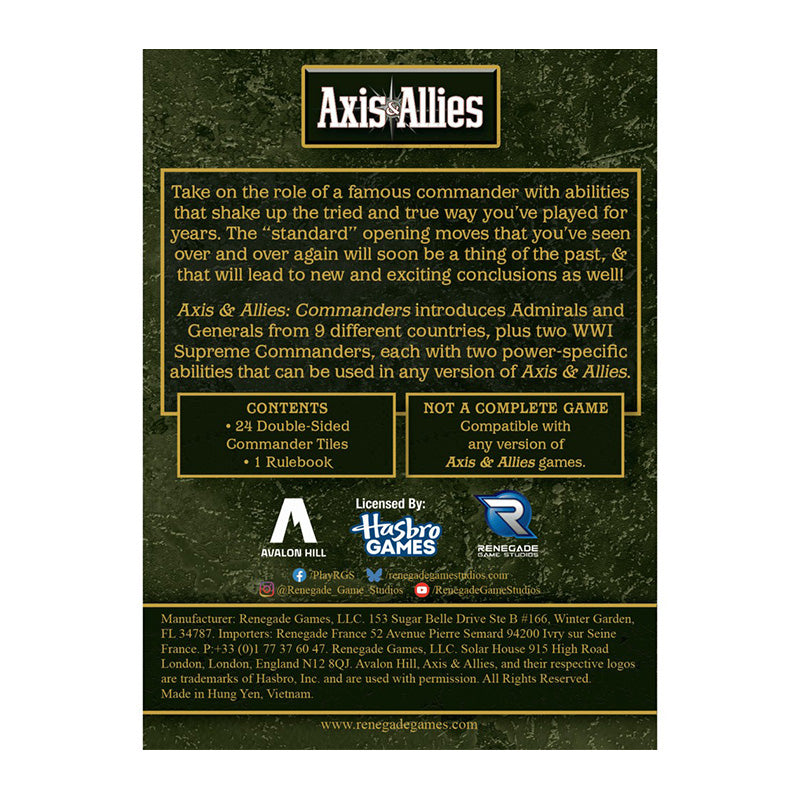 Axis & Allies Commanders Expansion
