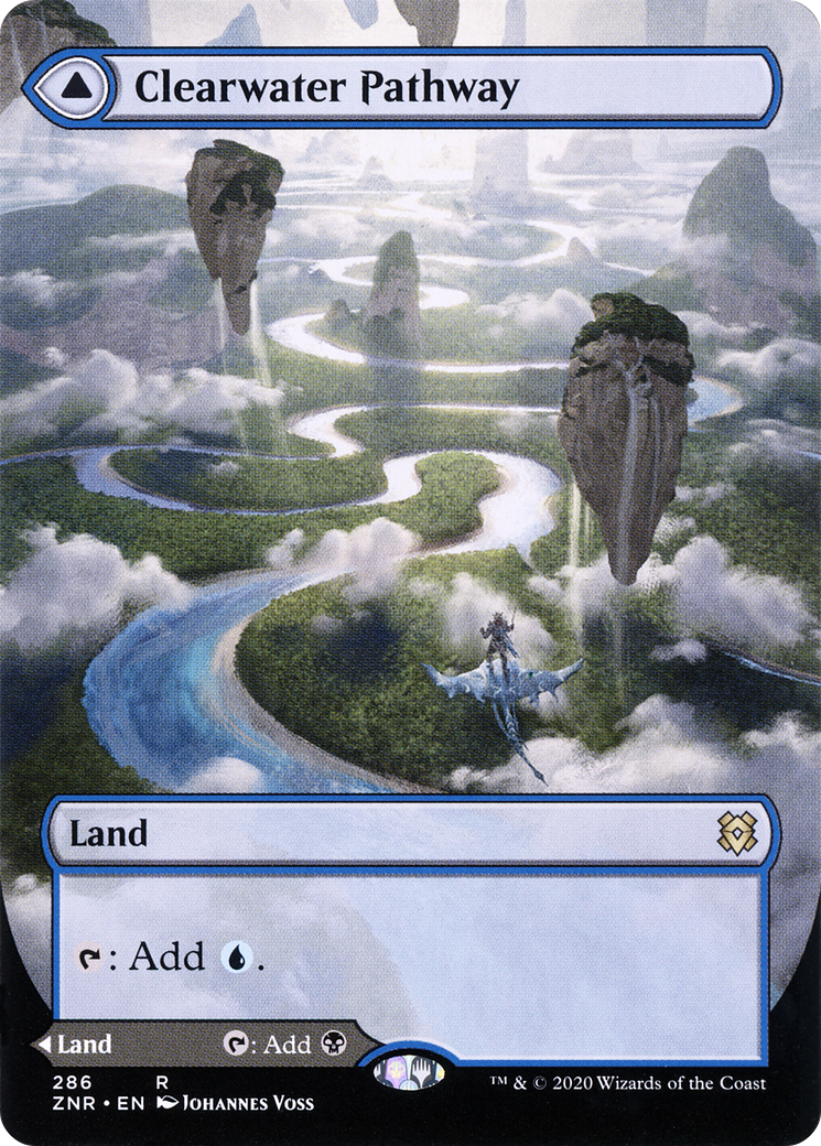 FOIL Clearwater Pathway (Borderless) (ZNR-286) - Zendikar Rising - Magic The Gathering