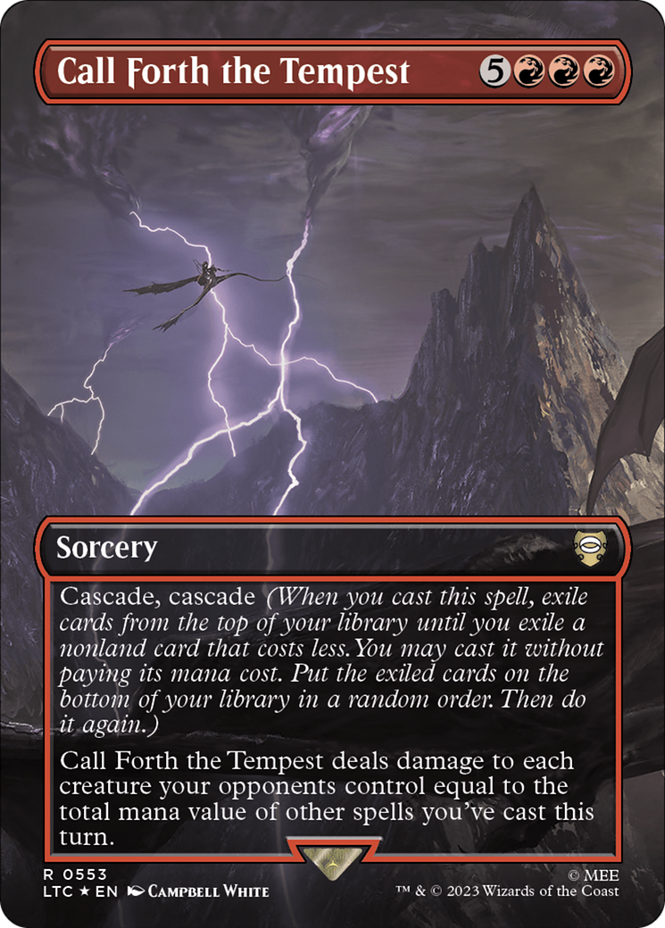 FOIL Call Forth the Tempest (Borderless) (Surge Foil) (LTC-553) - Tales of Middle-earth Commander - Magic The Gathering