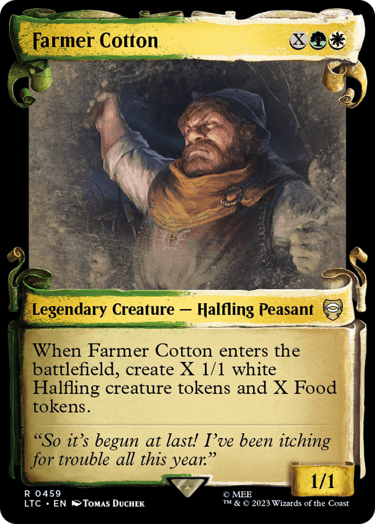 FOIL Farmer Cotton (Showcase Scrolls) (LTC-459) - Tales of Middle-earth Commander - Magic The Gathering
