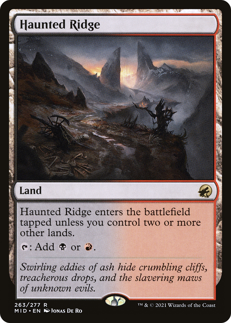 FOIL Haunted Ridge (MID-263) - Innistrad: Midnight Hunt - Magic The Gathering