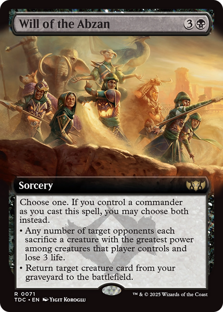Will of the Abzan (TDC-071) - Commander: Tarkir: Dragonstorm - Magic The Gathering