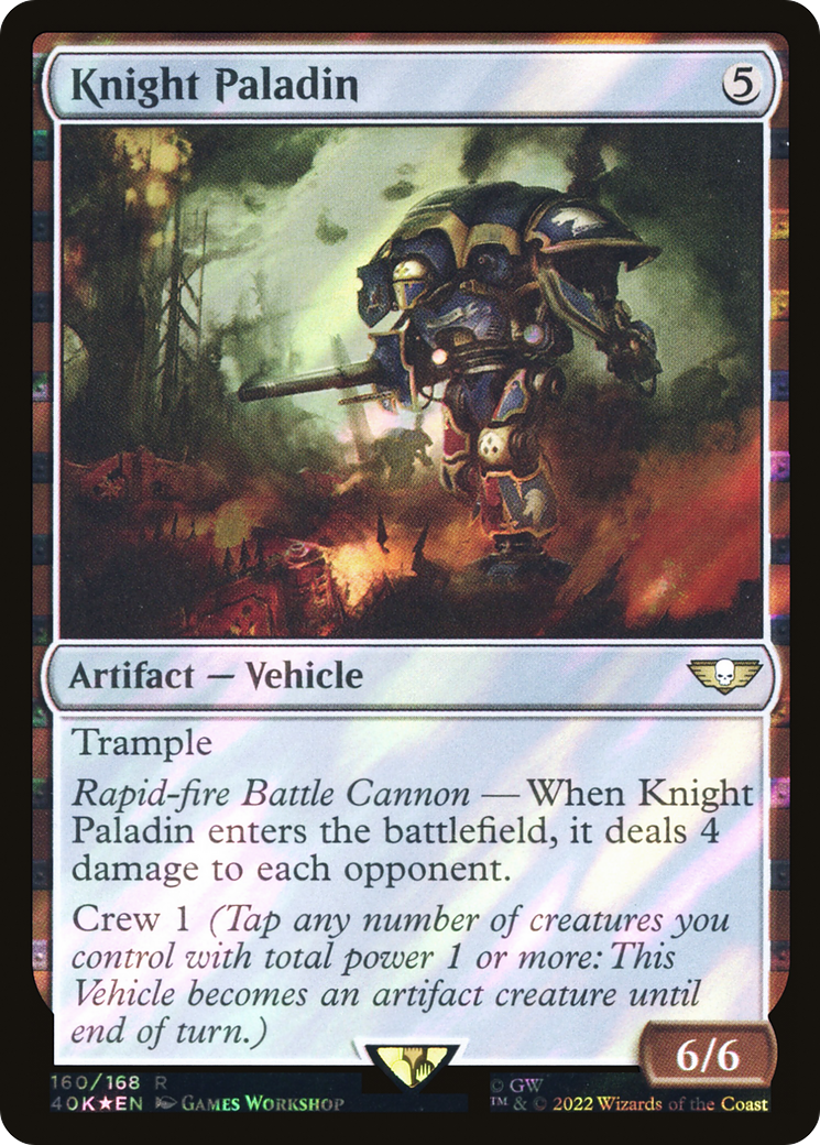 FOIL Knight Paladin (Surge Foil) (40K-160) - Warhammer 40,000 Commander - Magic The Gathering
