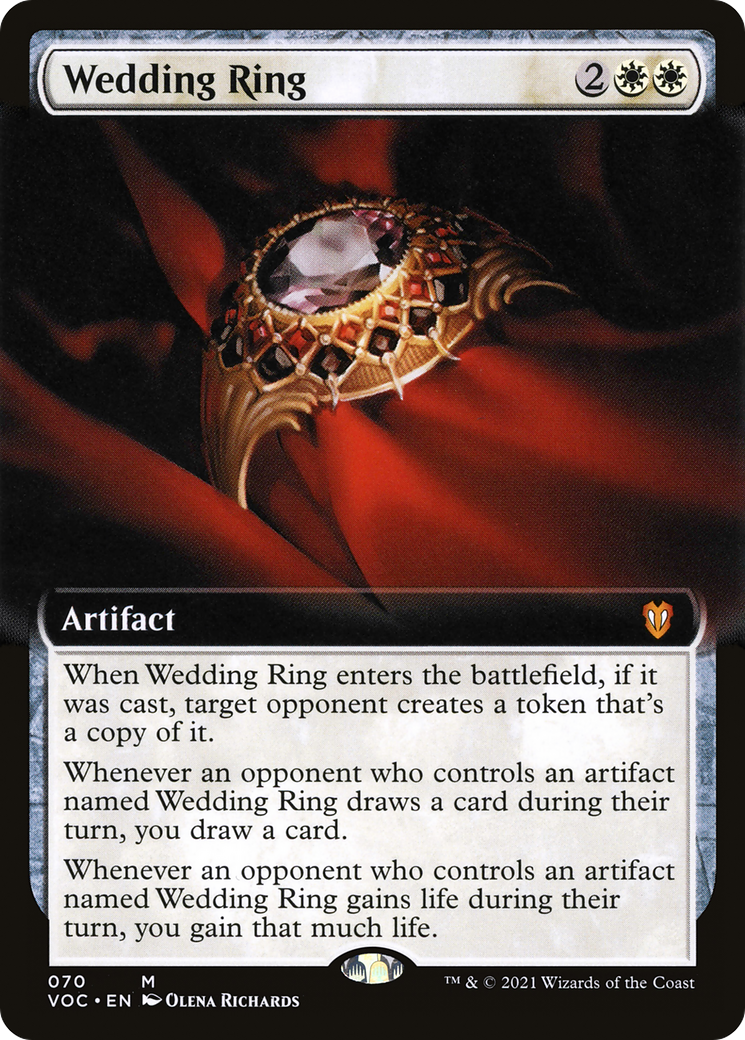 Wedding Ring (Extended Art) (VOC-070) - Crimson Vow Commander: (Extended Art) - Magic The Gathering