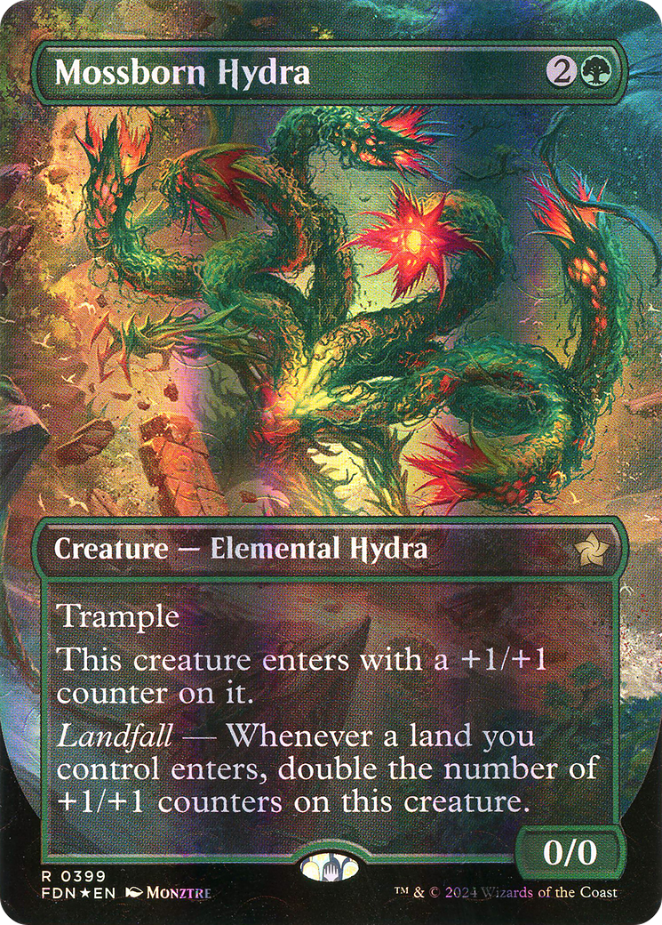 FOIL Mossborn Hydra (FDN-399) - Foundations - Magic The Gathering