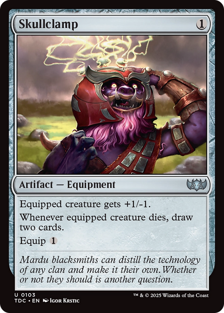 Skullclamp (TDC-103) - Commander: Tarkir: Dragonstorm - Magic The Gathering