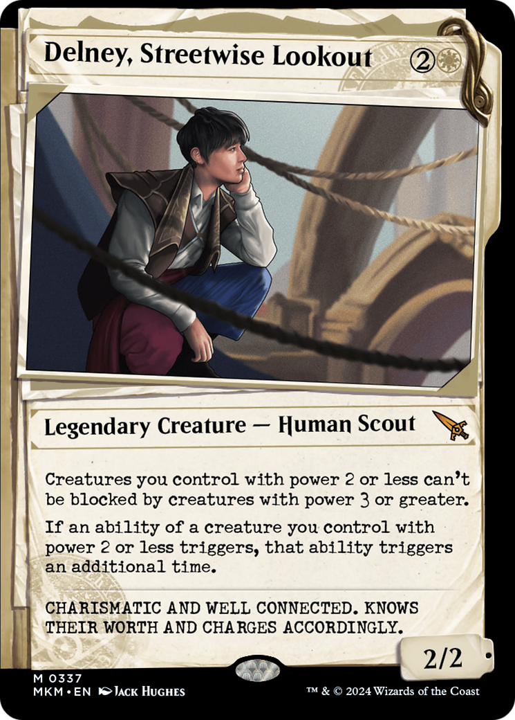 FOIL Delney, Streetwise Lookout (Showcase) (MKM-337) - Murders at Karlov Manor - Magic The Gathering
