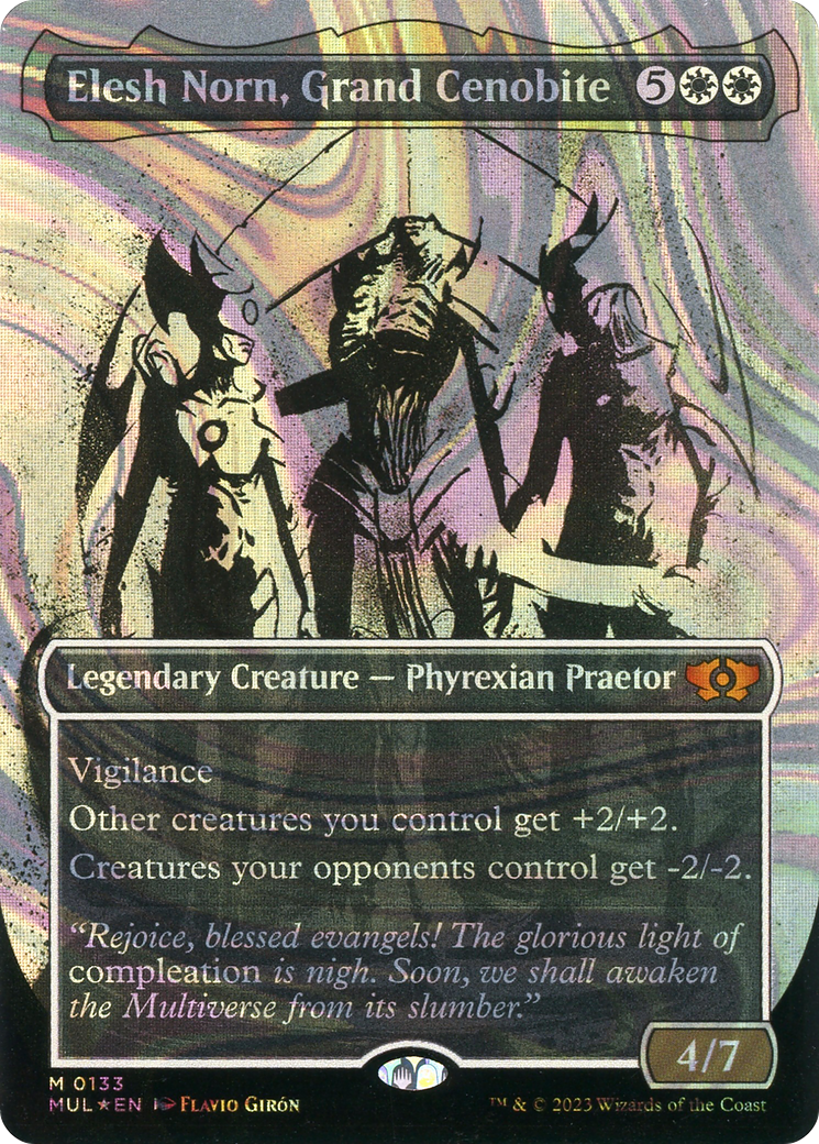 FOIL Elesh Norn, Grand Cenobite (Halo Foil) (MUL-133) - Multiverse Legends - Magic The Gathering