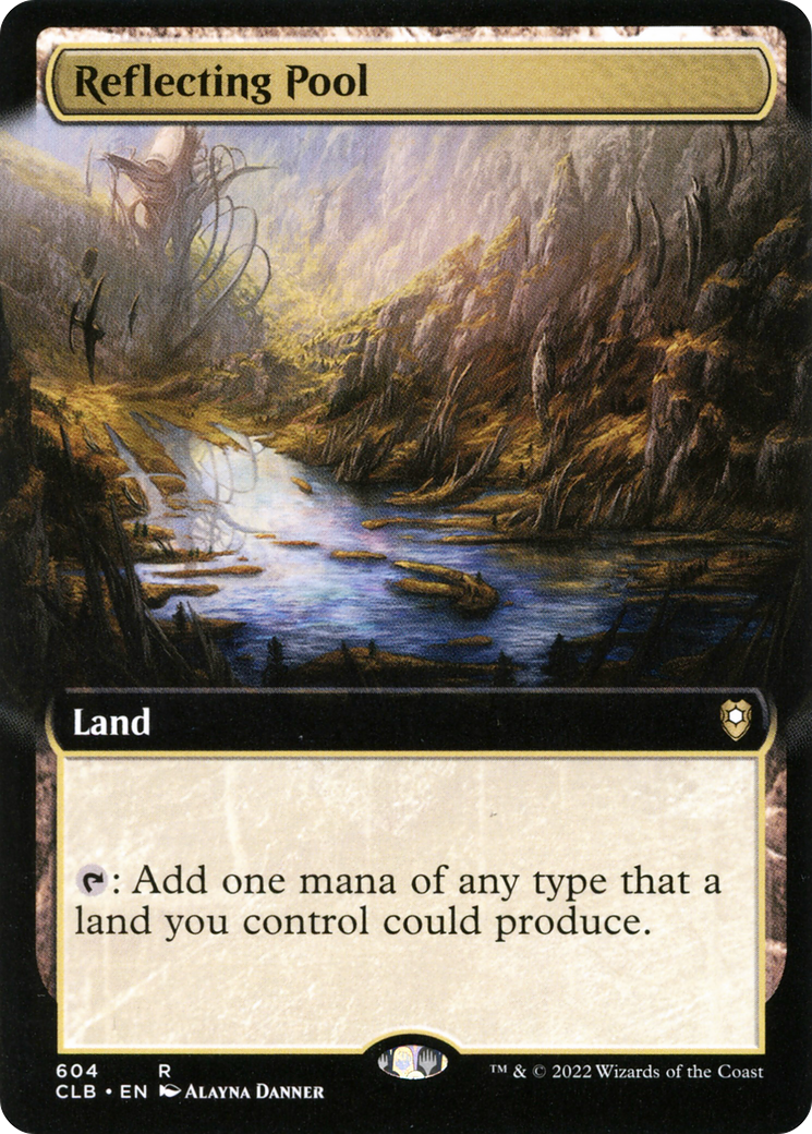 FOIL Reflecting Pool (Extended Art) (CLB-604) - Commander Legends: Battle for Baldur's Gate - Magic The Gathering